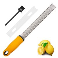 Lemon Zester, Cheese Grater, Parmesan Cheese, Ginger, Garlic, Chocolate, With Razor-Sharp Stainless Steel Blade, Protective Cover and Cleaning brush, Dishwasher Safe, by NSpring (narrowzester)