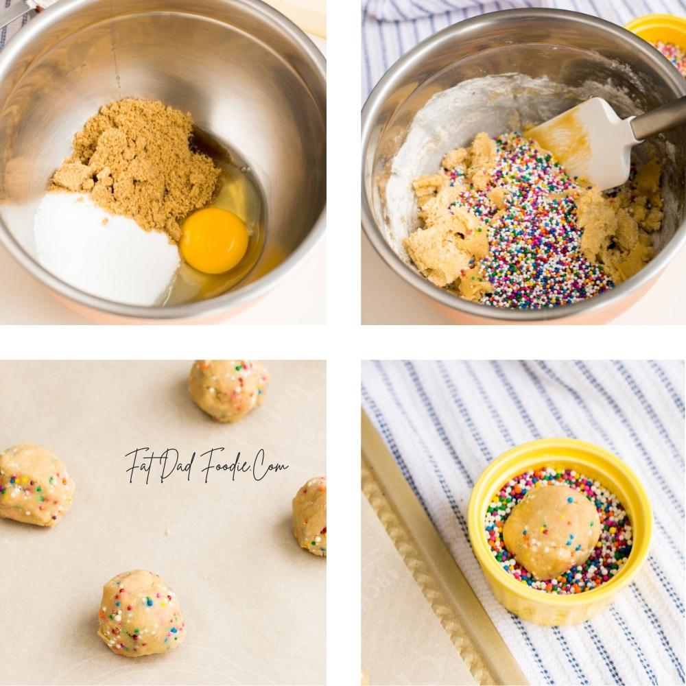 confetti cookie recipes in process