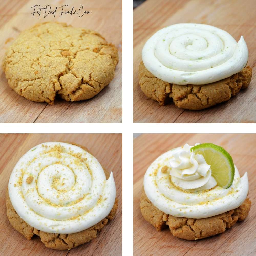 key lime cookie in process steps
