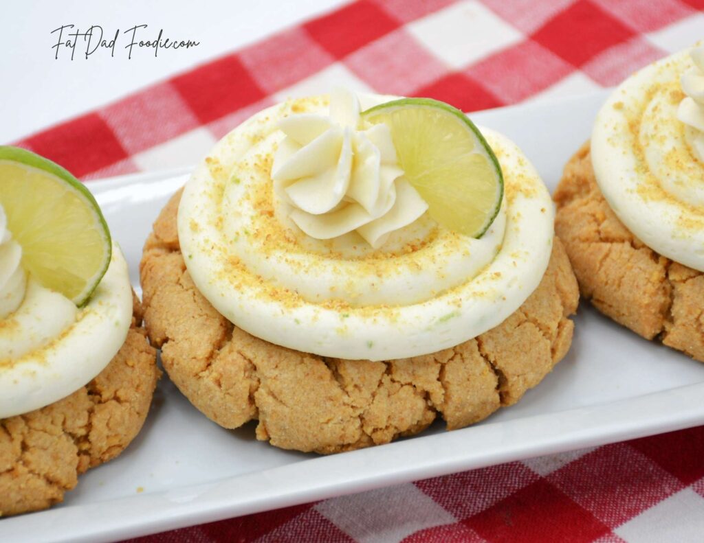 key lime cookies with graham cracker crumbs on top