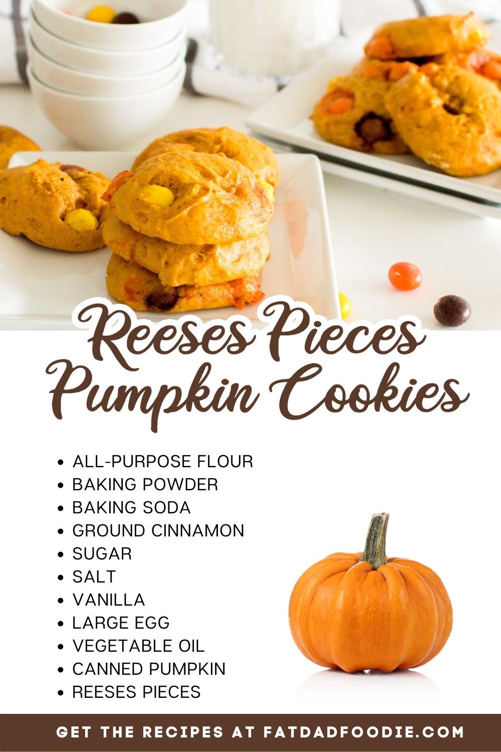 reeses pieces pumpkin cookies with ingredients