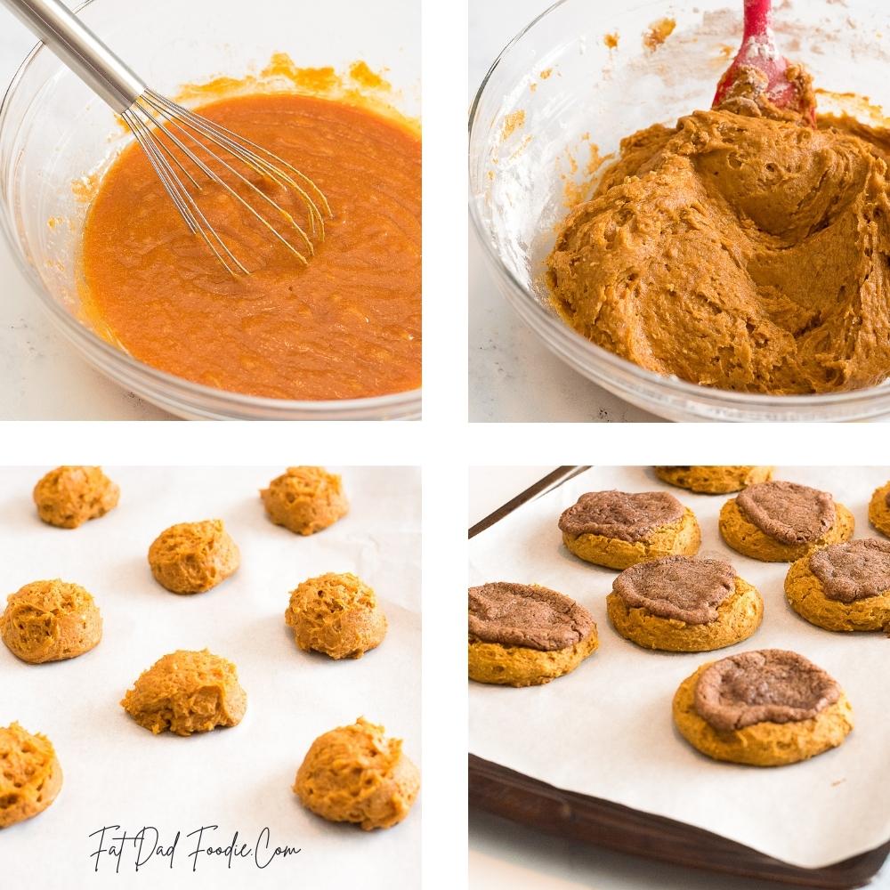 crumbl pumpkin roll cookie recipe in process