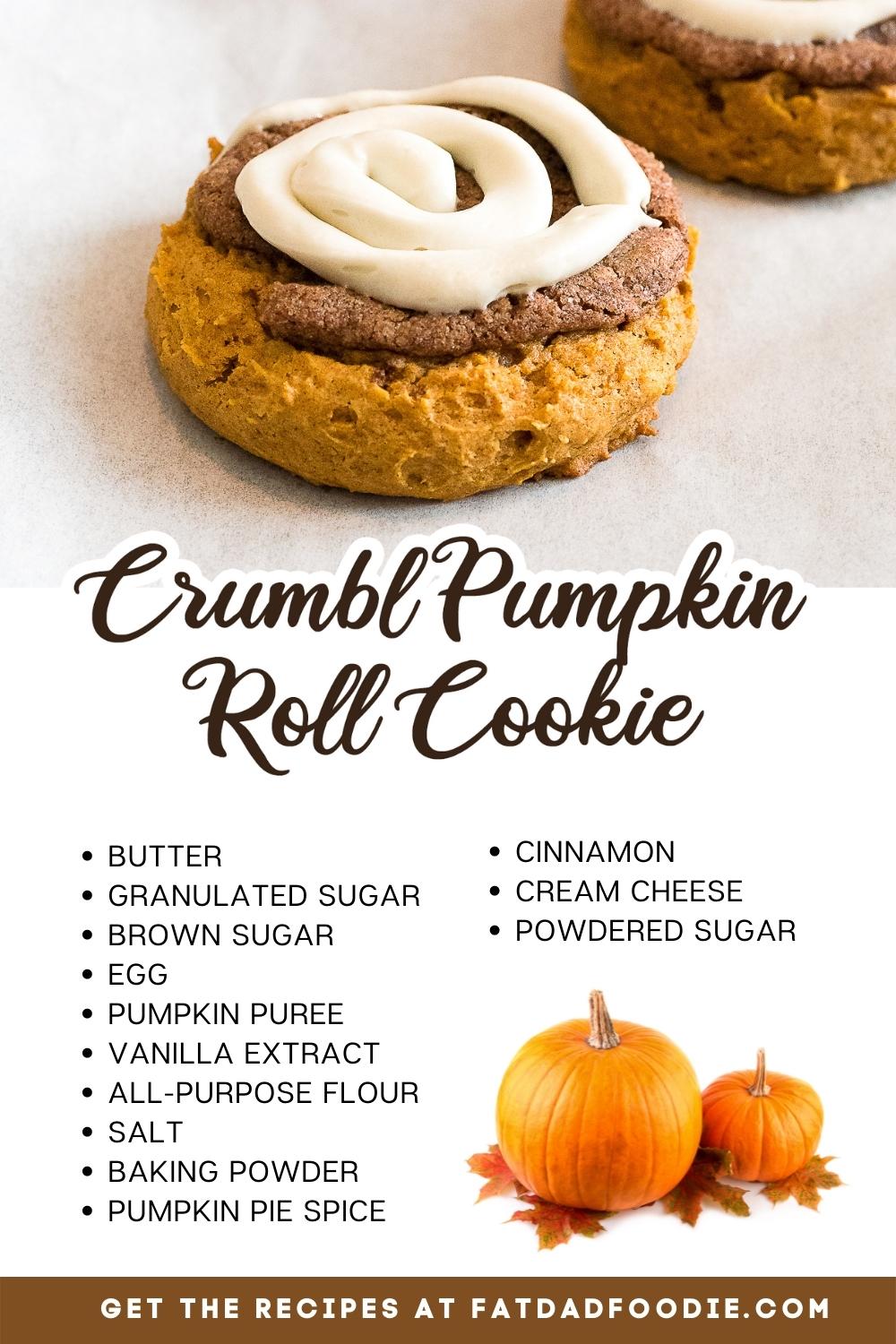 crumbl pumpkin roll cookie recipe ingredient list