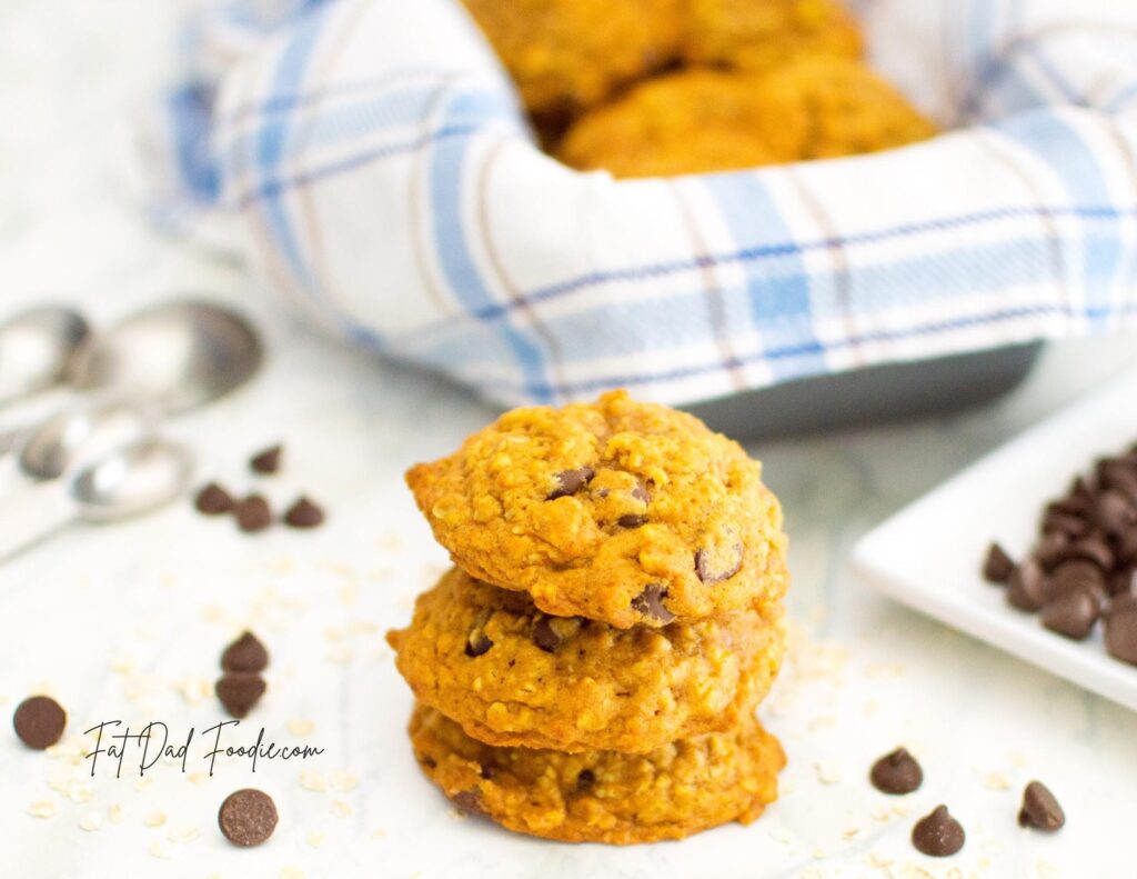 pumpkin oatmeal cookie recipe stacked