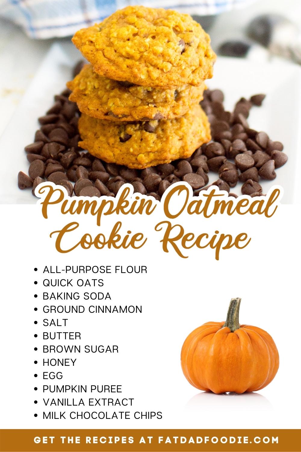 pumpkin oatmeal cookie recipe with ingredients