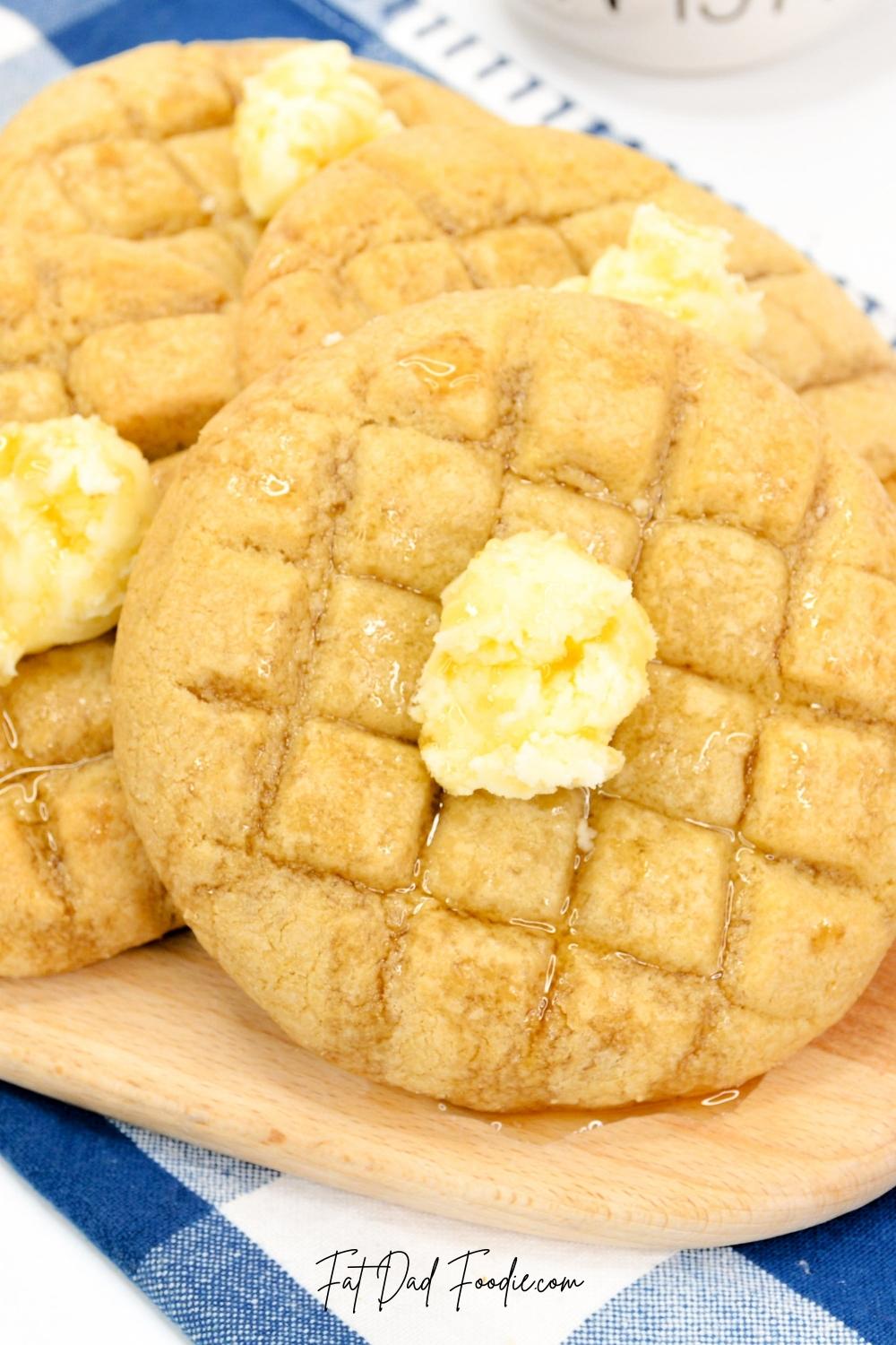 closeup of crumbl waffle cookies