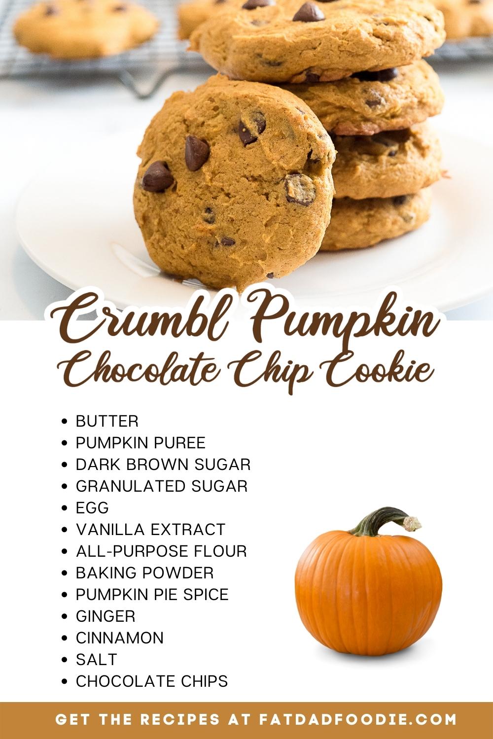crumbl pumpkin chocolate chip cookie ingredient list