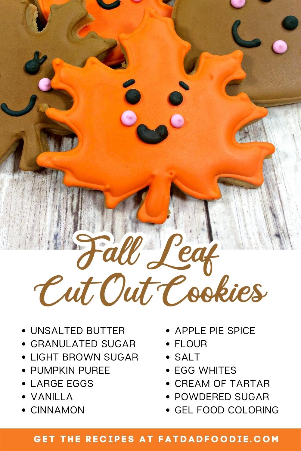 cut out fall leaf cookies ingredients list