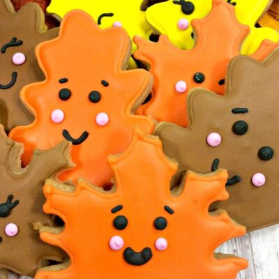 cut out fall leaf cookies