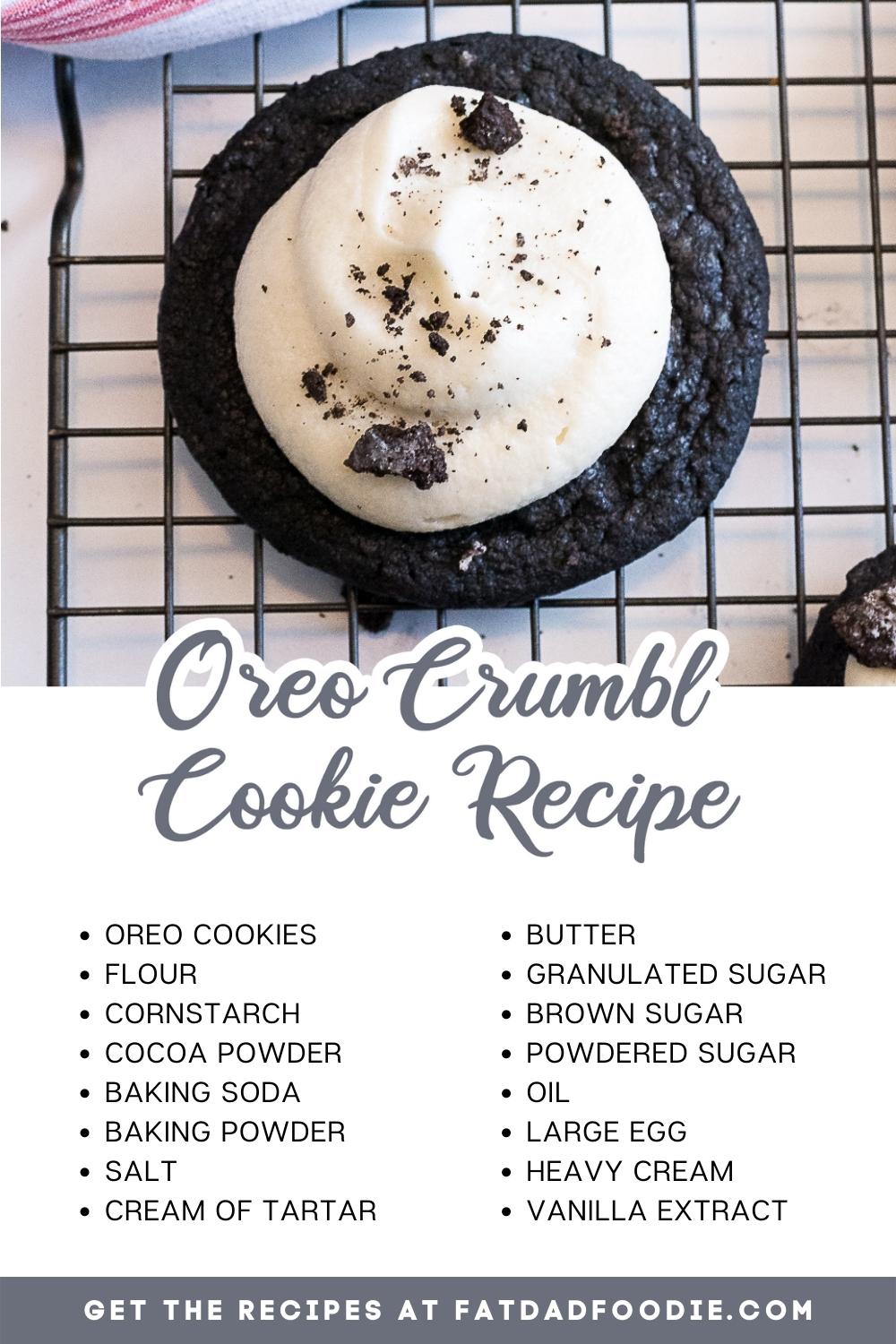 oreo crumbl cookie ingredients list