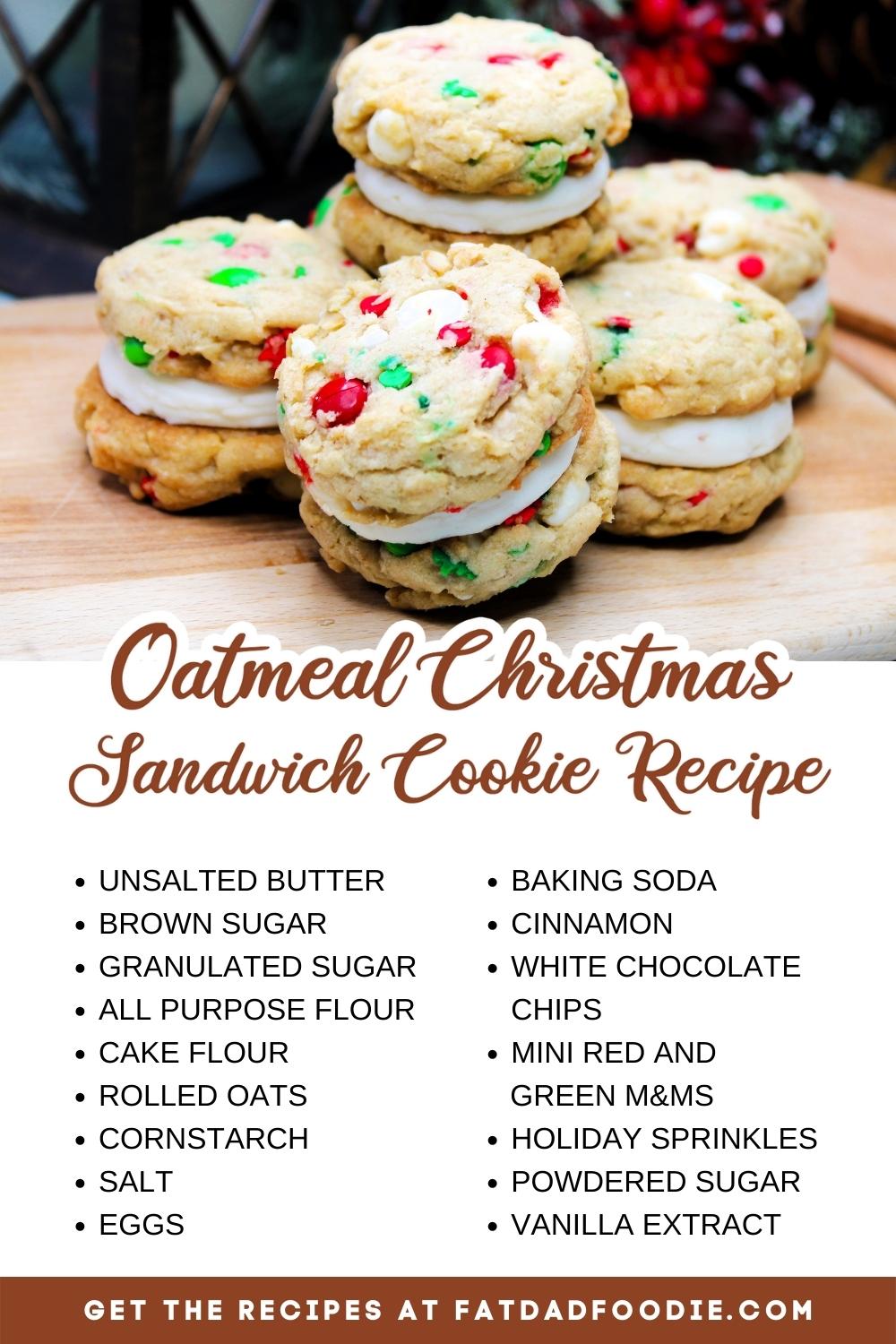 Oatmeal Christmas Sandwich Cookie ingredient list