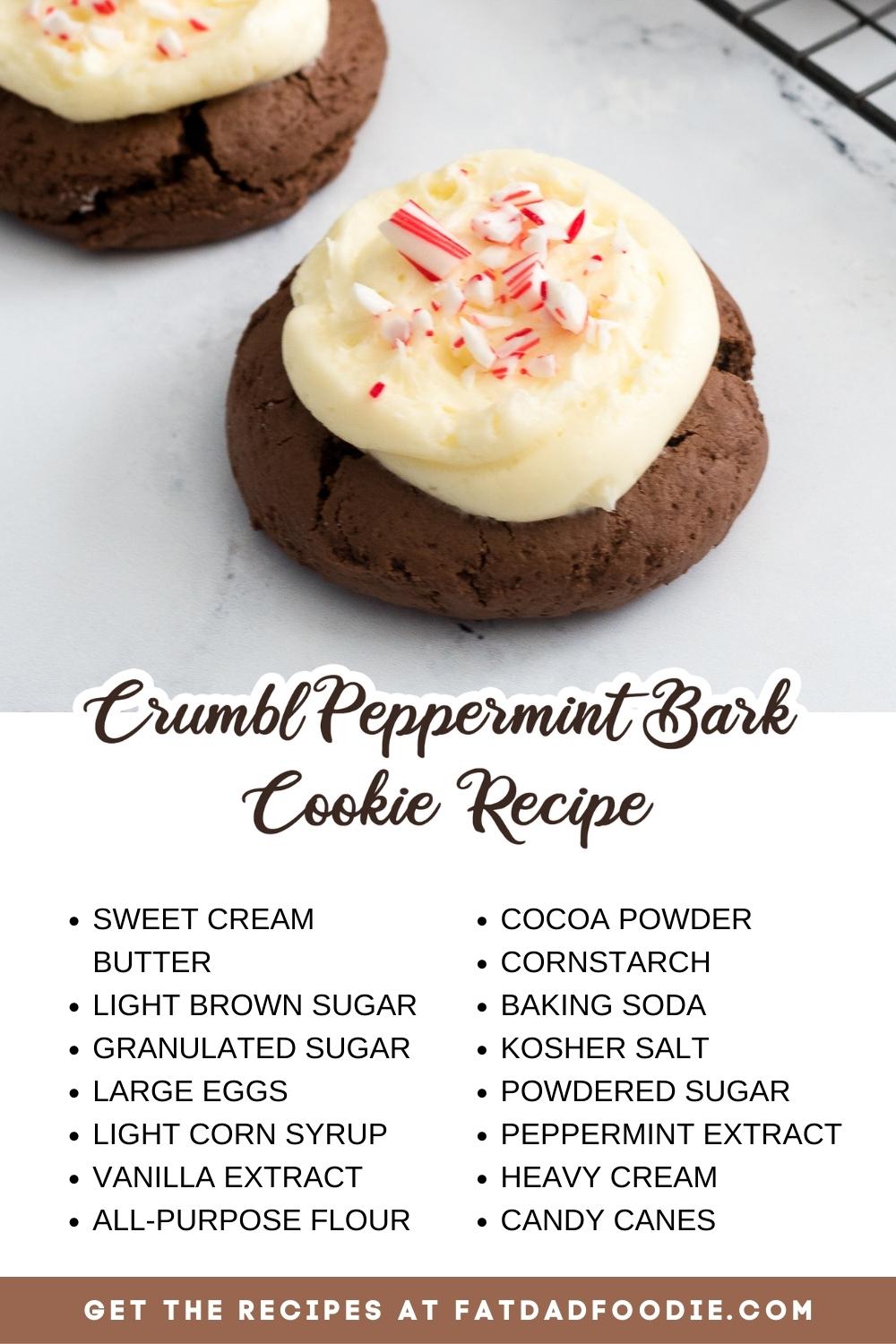 crumbl peppermint bark cookie ingredient list