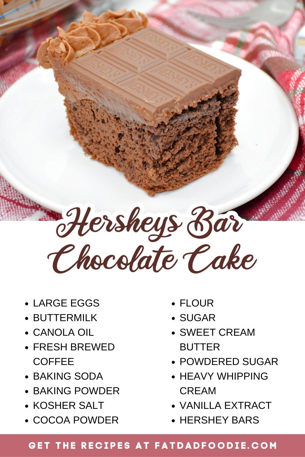 hersheys bar chocolate cake ingredient list