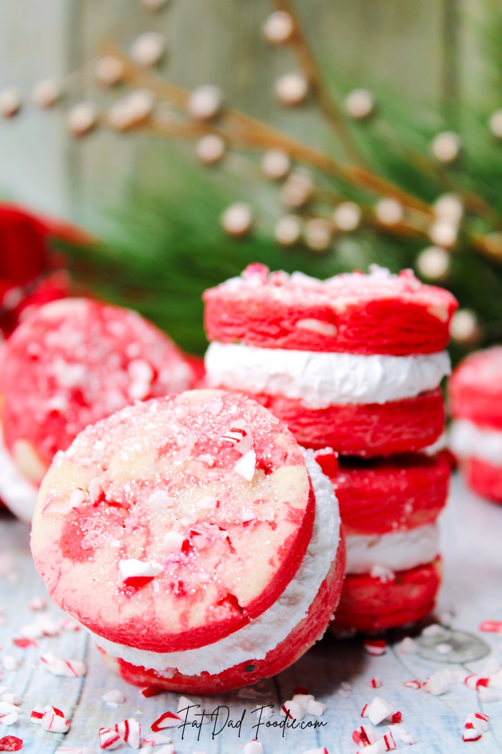 peppermint sandwich cookie recipe stacked
