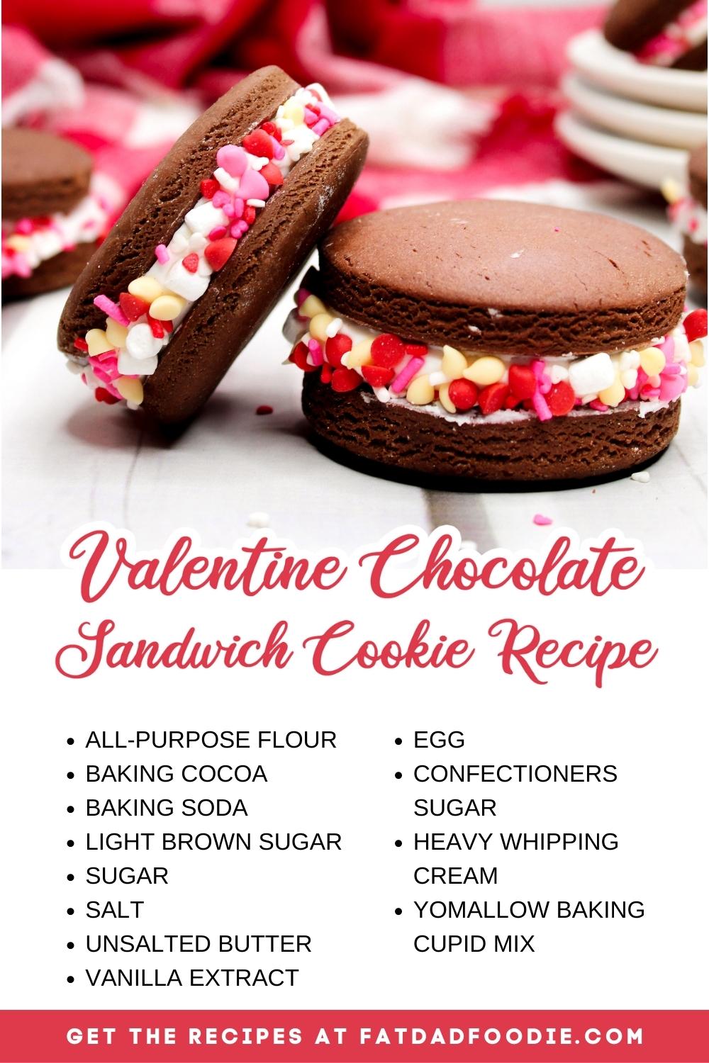Valentine Chocolate Sandwich Cookie Recipe ingredients list