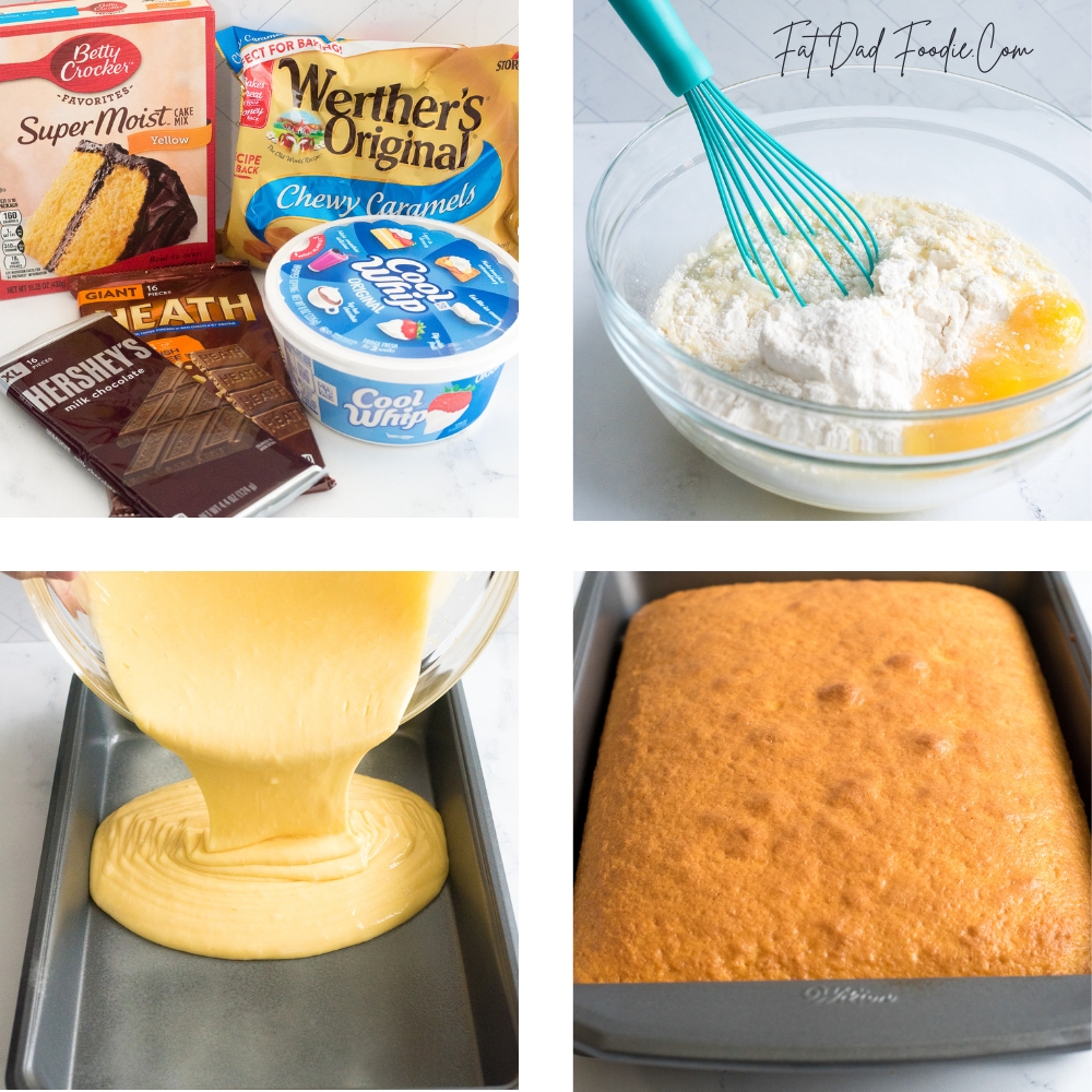 football shaped cake recipe in process ingredients