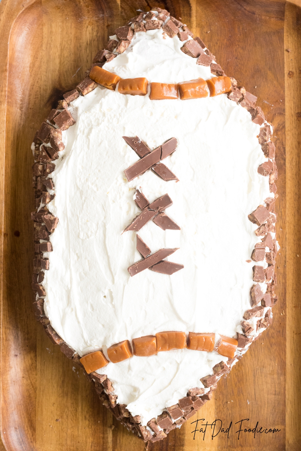 football shaped cake recipe overhead