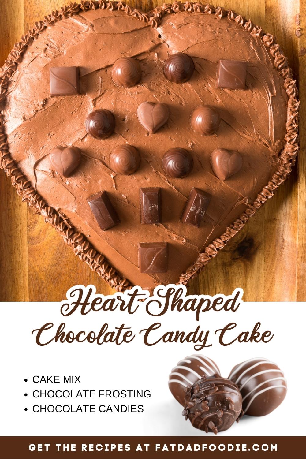 heart shaped chocolate candy cake ingredients list