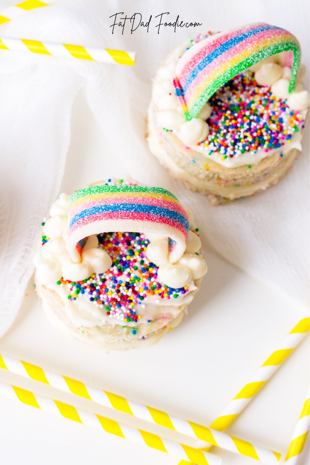 rainbow mini cakes with sprinkles