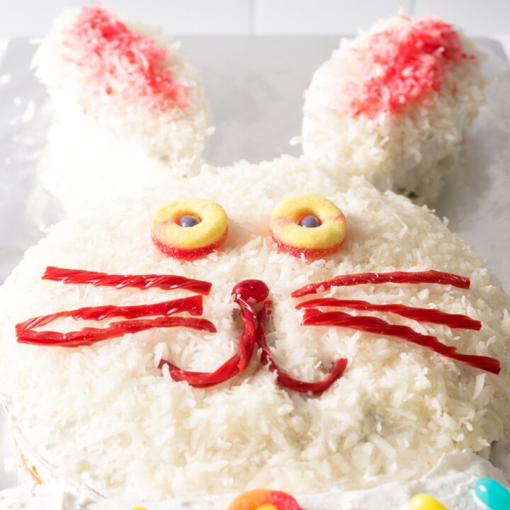 easter bunny cake with candy