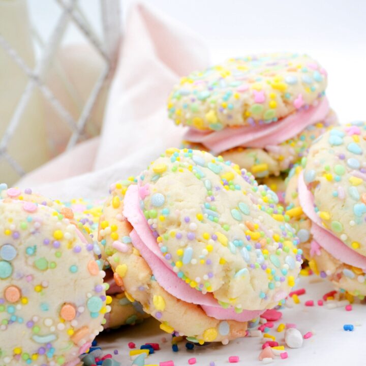 easter sandwich cookies with sprinkles