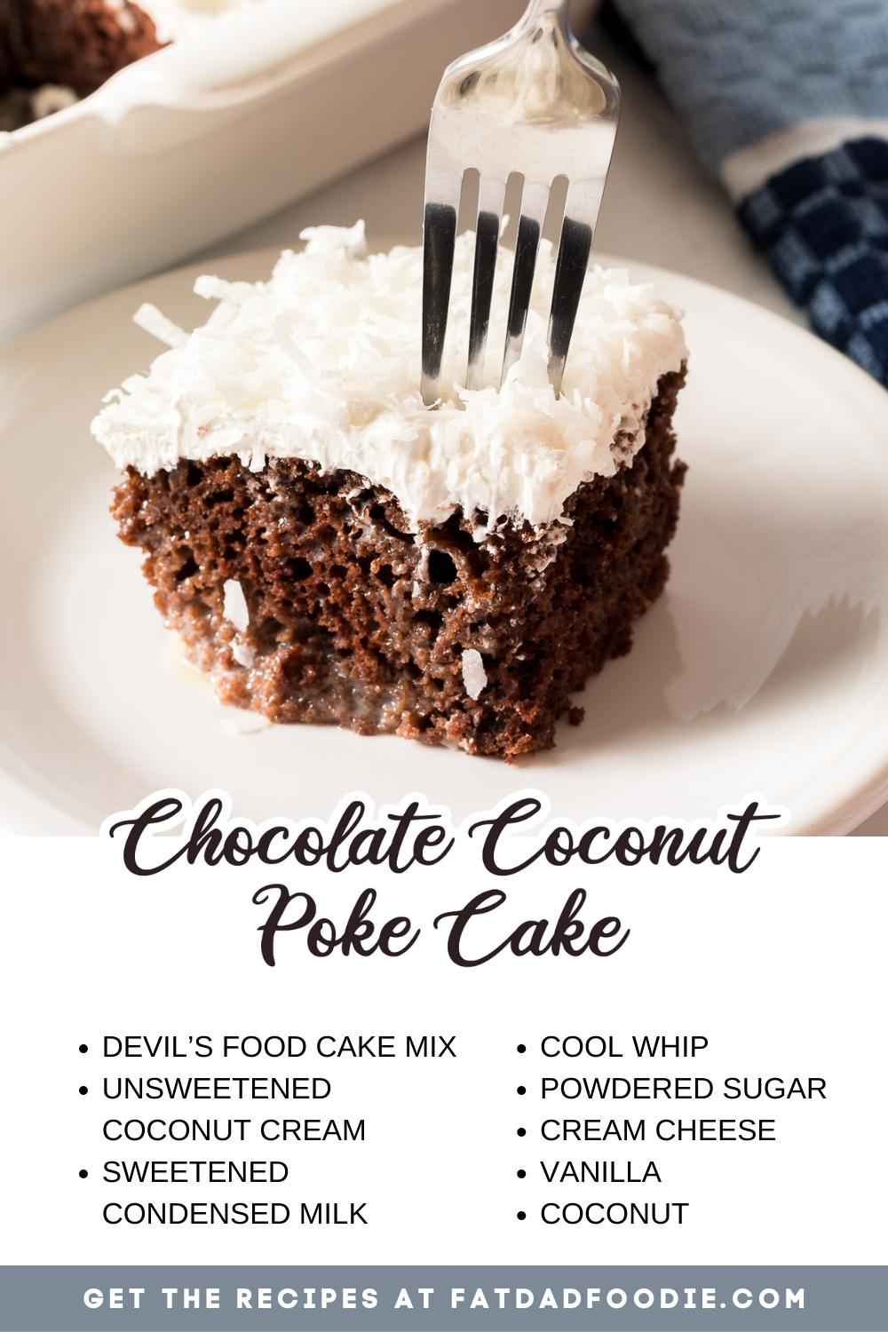 chocolate coconut poke cake ingredient list