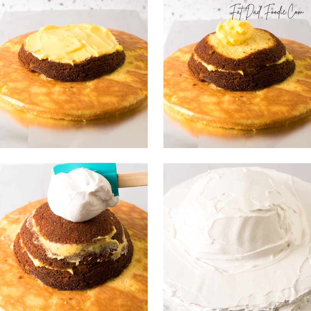 easter bonnet cake recipe in process filling