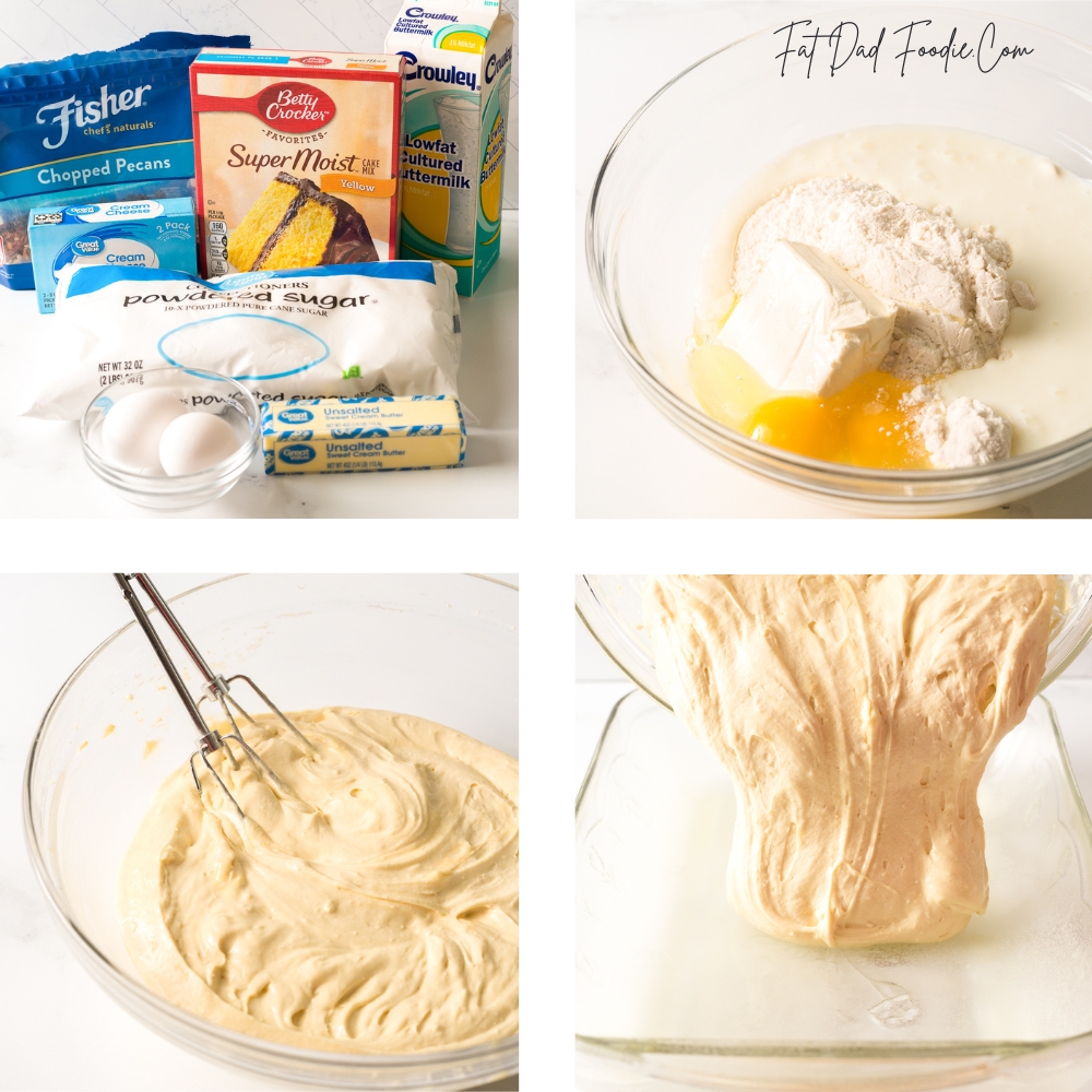 kentucky butter poke cake in process ingredients
