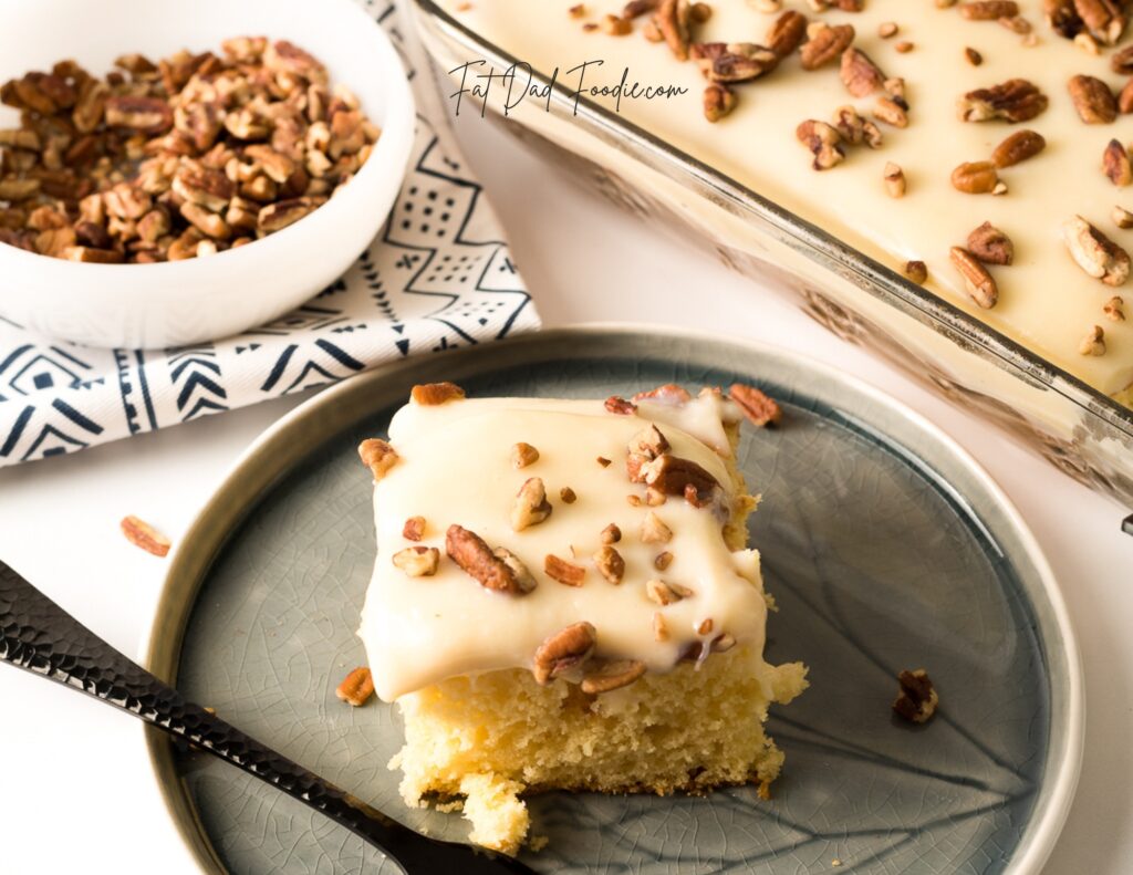 kentucky butter poke cake with pecans